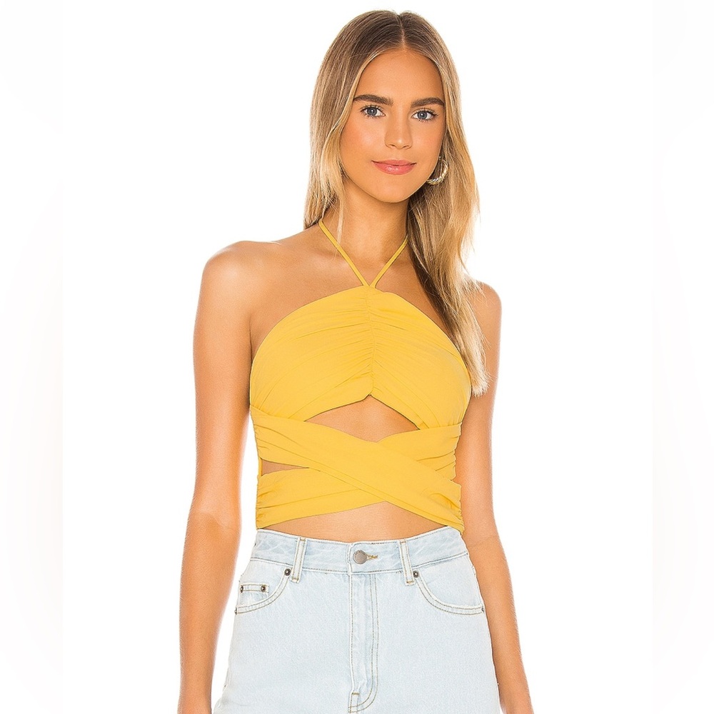 Superdown Harlie Halter Top in Yellow